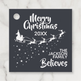 クリスマスサンタのそりのトナカイ休日 フェイバータグ