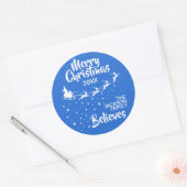 クリスマスサンタのそりのトナカイ休日 ラウンドシール (封筒)