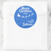 クリスマスサンタのそりのトナカイ休日 ラウンドシール (バッグ)