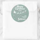 クリスマスサンタのそりのトナカイ休日 ラウンドシール (バッグ)