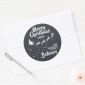 クリスマスサンタのそりのトナカイ休日 ラウンドシール (封筒)