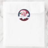 クリスマスサンタのシール ラウンドシール (バッグ)