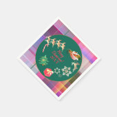 クリスマスサンタのトナカイのナプキンス スタンダードカクテルナプキン (角)