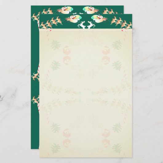 クリスマスサンタのトナカイ文房具 便箋 (正面/裏面)