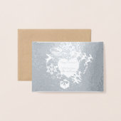 クリスマスサンタのトナカイ銀箔カード 箔カード (封筒付き正面)