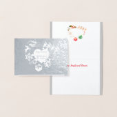 クリスマスサンタのトナカイ銀箔カード 箔カード (ディスプレー)