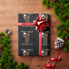 クリスマスサンタのドラッグレースに点灯する可能性が最も高い ラッピングペーパー