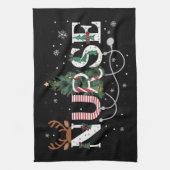 クリスマスサンタのナースお気に入りのクリスマスギフトホリダ キッチンタオル (縦)
