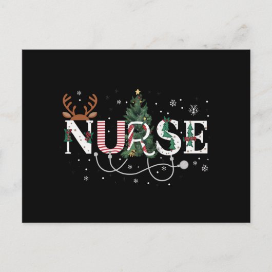 クリスマスサンタのナースお気に入りのクリスマスギフトホリダ シーズンポストカード (正面)