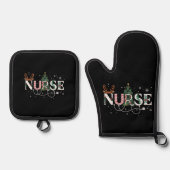 クリスマスサンタのナースお気に入りのクリスマスギフトホリダ 鍋つかみ&鍋敷きセット (正面)