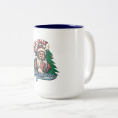 クリスマスサンタのハッピー気分 ツートーンマグカップ (正面右)