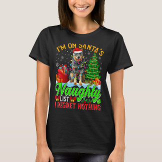 クリスマスサンタのファンオーストラリアの牛いけな犬 Tシャツ