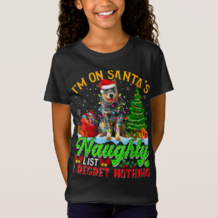 クリスマスサンタのファンオーストラリアの牛いけな犬 Tシャツ