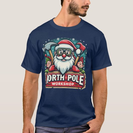 クリスマス🎄サンタのワークショップ🎅北極ラップランド Tシャツ (正面)