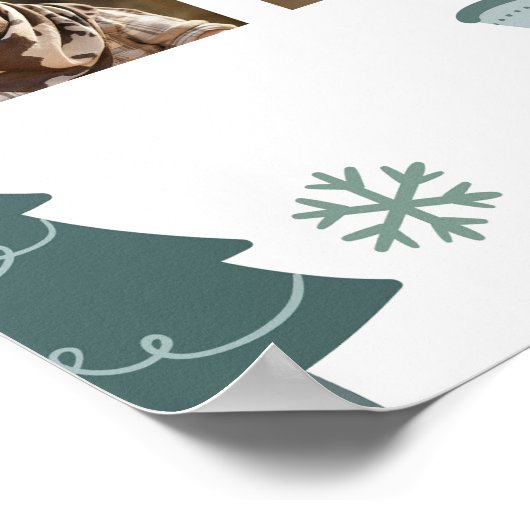 クリスマスサンタの初年写真マイルストーンのサイン ポスター (角)