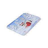 クリスマスサンタの衣装を着た可愛い黒いコルギ バスマット (アングル)