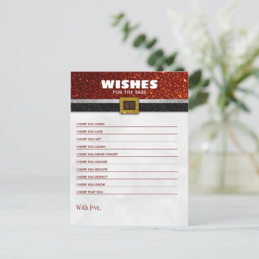 クリスマスサンタの赤ちゃんベビーのシャワーの願い ポストカード (スタンド正面)