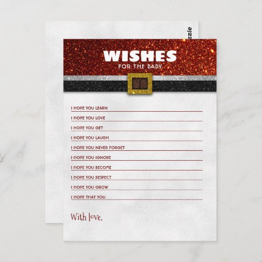 クリスマスサンタの赤ちゃんベビーのシャワーの願い ポストカード (正面/裏面)