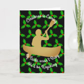 クリスマスサンタはカヤックを漕いでいました シーズンカード (正面)