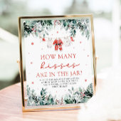 クリスマスサンタは何人のキスの赤ちゃんシャワーを推測 ポスター