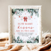 クリスマスサンタは何人のキスの赤ちゃんシャワーを推測 ポスター