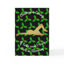 クリスマスサンタは泳いでいました