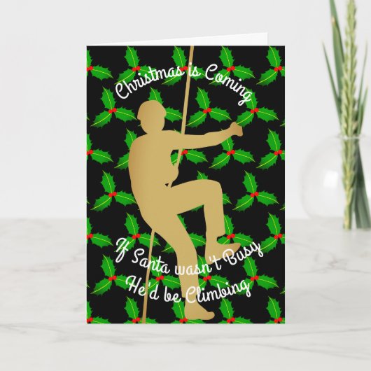 クリスマスサンタは石の登山です シーズンカード (正面)