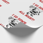 クリスマスサンタは終夜のおもしろいなクリスマスをたどって行きます ラッピングペーパー (角)