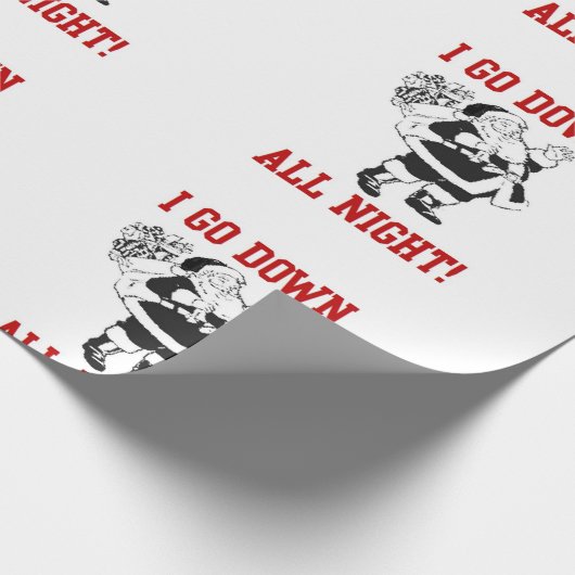 クリスマスサンタは終夜のおもしろいなクリスマスをたどって行きます ラッピングペーパー (角)