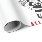 クリスマスサンタは終夜のおもしろいなクリスマスをたどって行きます ラッピングペーパー (ロールコーナー)