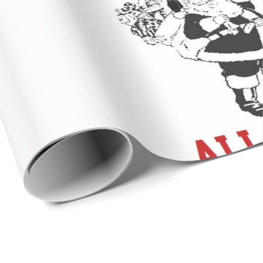 クリスマスサンタは終夜のおもしろいなクリスマスをたどって行きます ラッピングペーパー (ロールコーナー)