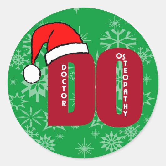 クリスマスサンタは- OSTEOPATHYの医者 ラウンドシール (正面)
