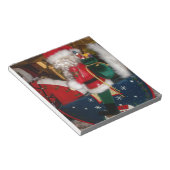 クリスマスサンタを馬に乗せてスノーアートプリント ノートパッド (アングル)