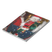 クリスマスサンタを馬に乗せてスノーアートプリント ノートパッド (回転)