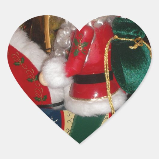 クリスマスサンタを馬に乗せてスノーアートプリント ハートシール (正面)