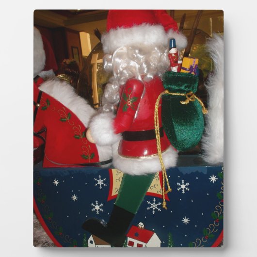 クリスマスサンタを馬に乗せてスノーアートプリント フォトプラーク (正面)