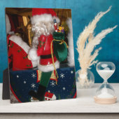 クリスマスサンタを馬に乗せてスノーアートプリント フォトプラーク (側面)