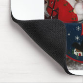 クリスマスサンタを馬に乗せてスノーアートプリント マウスパッド (コーナー)