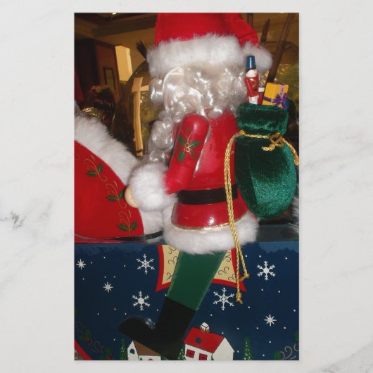 クリスマスサンタを馬に乗せてスノーアートプリント 便箋 (正面)