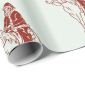 クリスマスサンタを馬のグラフィックに ラッピングペーパー (ロールコーナー)