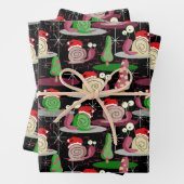 クリスマスサンタアトミックカタツムリ – MidCentury モダン ラッピングペーパーシート (インサイチュ)