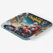 クリスマスサンタアンドルドルフのトナカイ ペーパープレート (傾斜あり)