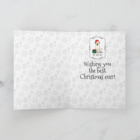 クリスマスサンタイエローラブラドールリトリエバーキュート カード (内部)