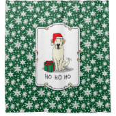 クリスマスサンタイエローラブラドールリトリエバーキュート シャワーカーテン (正面)