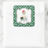 クリスマスサンタイエローラブラドールリトリエバーキュート スクエアシール (バッグ)