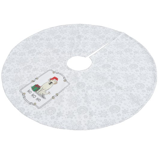 クリスマスサンタイエローラブラドールリトリエバーキュート フリース ツリースカート (アングル)