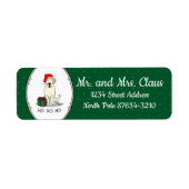 クリスマスサンタイエローラブラドールリトリエバーキュート ラベル (正面)