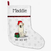 クリスマスサンタイエローラブラドールリトリエバーキュート ラージクリスマスストッキング (正面)