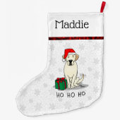 クリスマスサンタイエローラブラドールリトリエバーキュート ラージクリスマスストッキング (裏面)