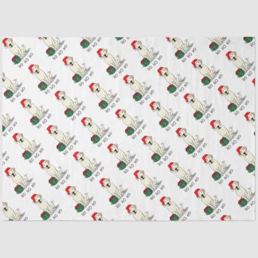 クリスマスサンタイエローラブラドールリトリエバーキュート 薄葉紙 (正面)